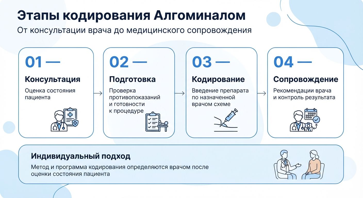 Кодирование препаратом «Алгоминал» в Туринске инфографика