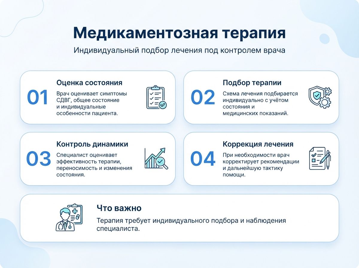 Лечение СДВГ в Туринске у детей и взрослыхинфографика